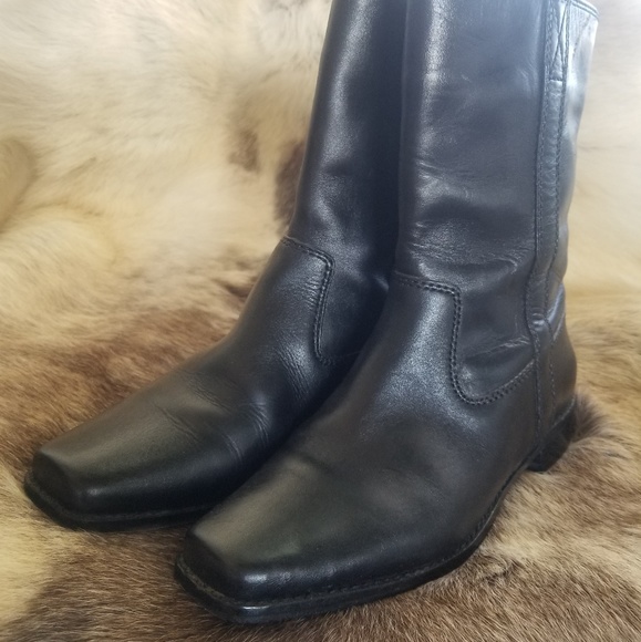 Michael Kors black leather biker mid-calf boots - Picture 4 of 7